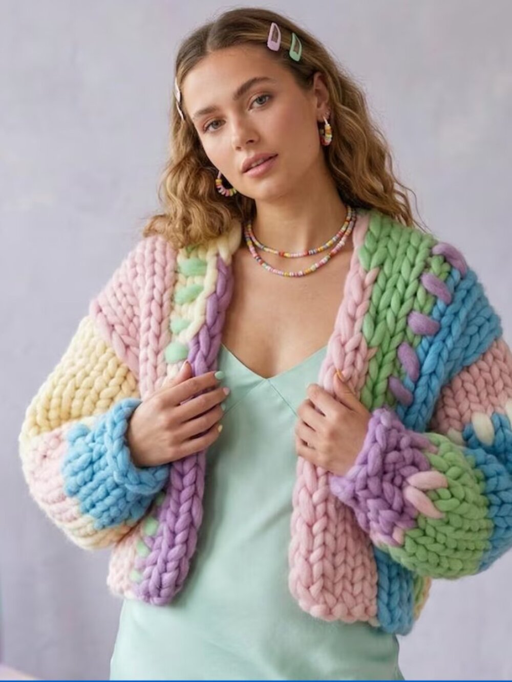 Handmade Chunky Knit Merino Wool Cardigan